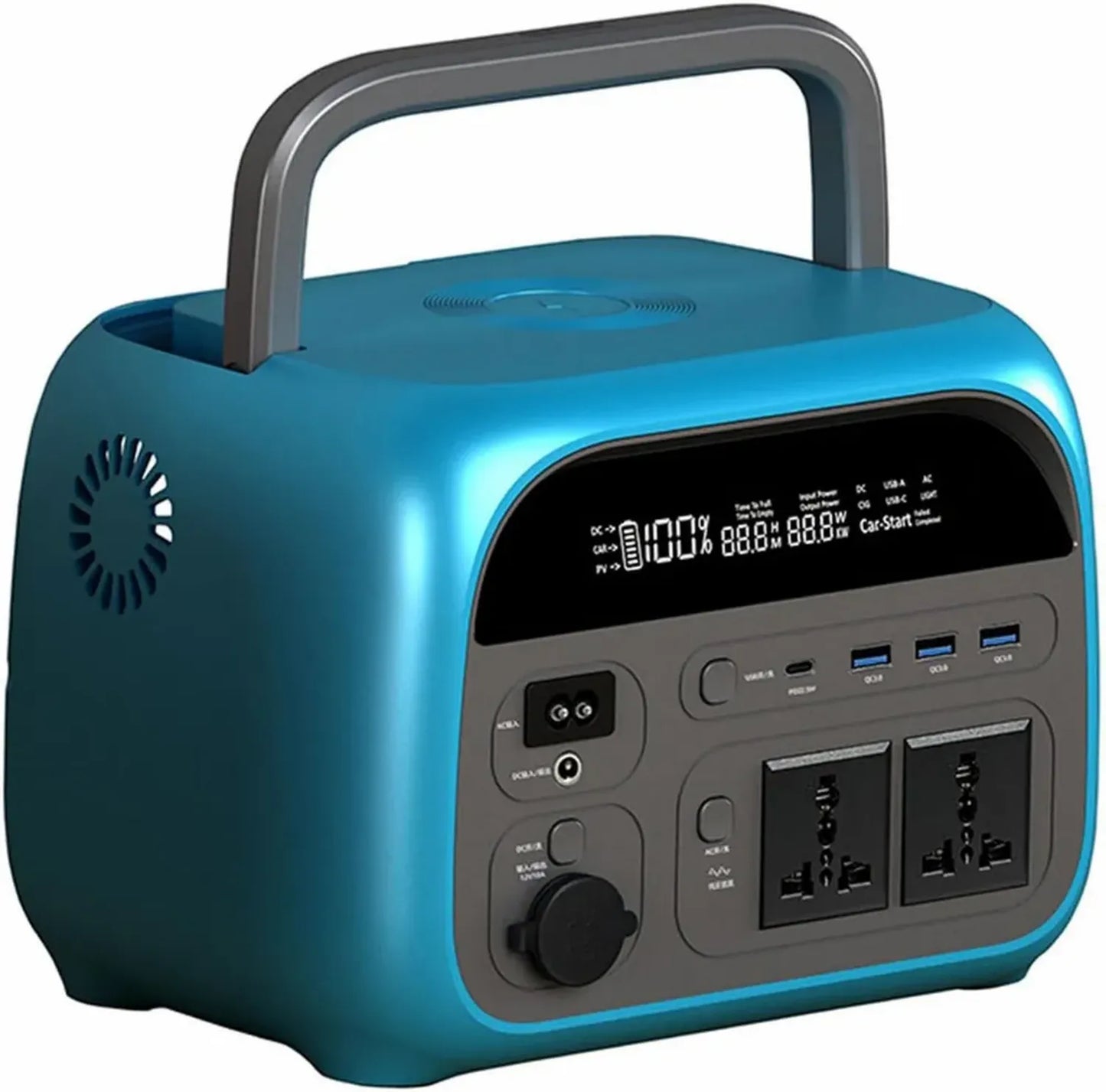 Centrale Électrique Portable 500Wh, 2 Prises et Charge Sans Fil, Idéale pour Camping et Maison