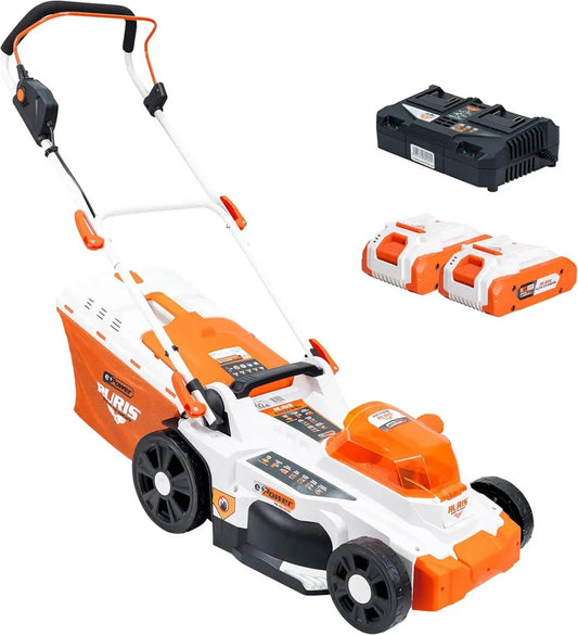 Tondeuse à Gazon sans Fil RURIS RXI3744e - 37 cm, Fonctionnalité 3-en-1, Batteries et Chargeur Inclus