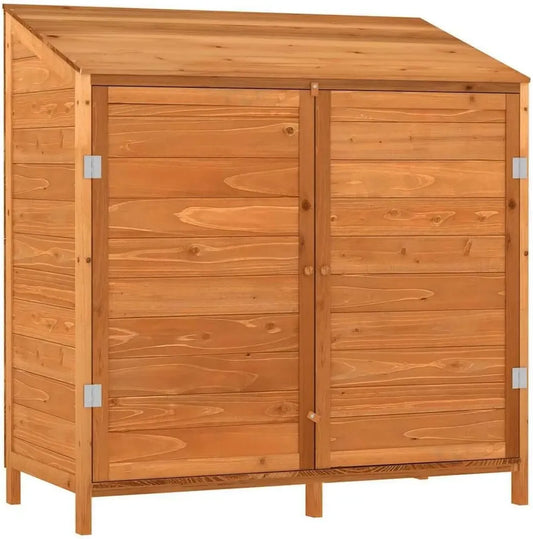 Cabanon de Jardin en Bois, Armoire de Rangement Extérieure pour Outils, 102x52x112 cm, Bois de Sapin Marron