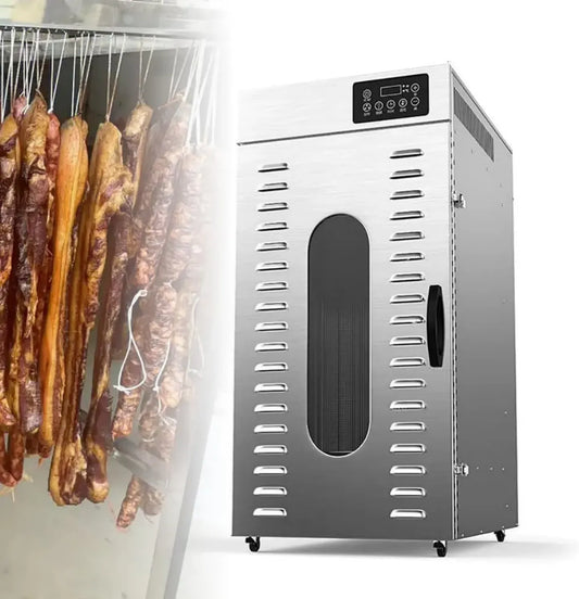 Déshydrateur commercial en acier inoxydable 360° pour viandes avec minuterie numérique